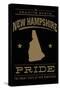 New Hampshire State Pride - Gold on Black-Lantern Press-Stretched Canvas