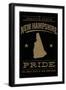 New Hampshire State Pride - Gold on Black-Lantern Press-Framed Art Print