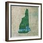 New Hampshire State Words-David Bowman-Framed Premium Giclee Print