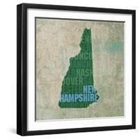 New Hampshire State Words-David Bowman-Framed Premium Giclee Print