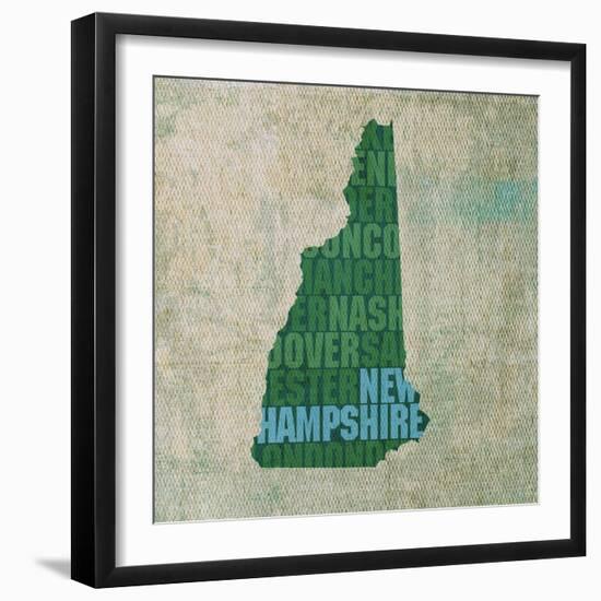 New Hampshire State Words-David Bowman-Framed Premium Giclee Print