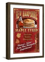 New Hampshire - Syrup-Lantern Press-Framed Art Print