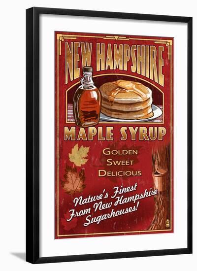 New Hampshire - Syrup-Lantern Press-Framed Art Print