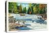 New Hampshire - View of the Wild Cat River and Jackson Falls-Lantern Press-Stretched Canvas