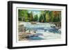 New Hampshire - View of the Wild Cat River and Jackson Falls-Lantern Press-Framed Art Print