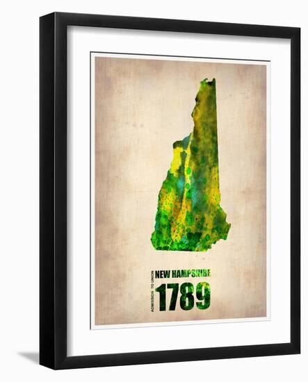 New Hampshire Watercolor Map-NaxArt-Framed Art Print