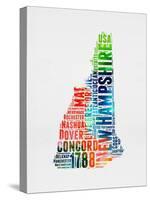 New Hampshire Watercolor Word Cloud-NaxArt-Stretched Canvas