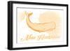 New Hampshire - Whale - Yellow - Coastal Icon-Lantern Press-Framed Art Print