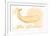 New Hampshire - Whale - Yellow - Coastal Icon-Lantern Press-Framed Premium Giclee Print