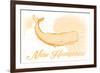 New Hampshire - Whale - Yellow - Coastal Icon-Lantern Press-Framed Premium Giclee Print