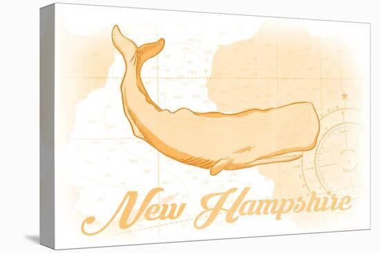 New Hampshire - Whale - Yellow - Coastal Icon-Lantern Press-Stretched Canvas
