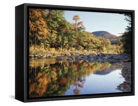New Hampshire, White Mts Nf, Sugar Maple Reflect in the Swift River-Christopher Talbot Frank-Framed Stretched Canvas