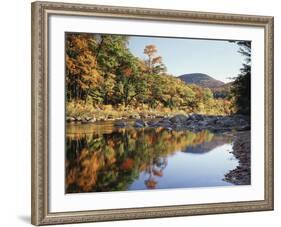 New Hampshire, White Mts Nf, Sugar Maple Reflect in the Swift River-Christopher Talbot Frank-Framed Photographic Print