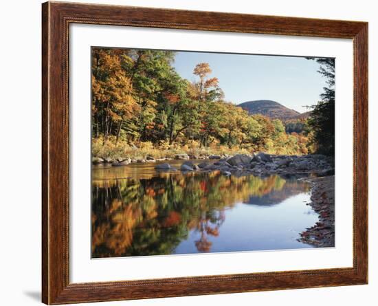 New Hampshire, White Mts Nf, Sugar Maple Reflect in the Swift River-Christopher Talbot Frank-Framed Photographic Print