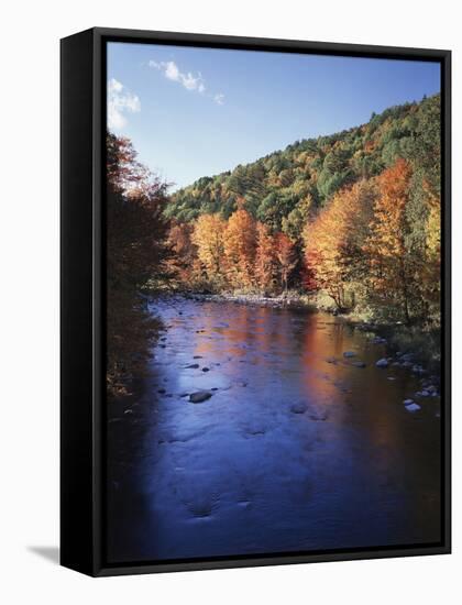 New Hampshire, White Mts Nf, Sugar Maples and Wild Ammonoosuc River-Christopher Talbot Frank-Framed Stretched Canvas