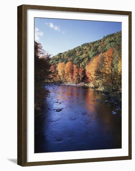 New Hampshire, White Mts Nf, Sugar Maples and Wild Ammonoosuc River-Christopher Talbot Frank-Framed Premium Photographic Print