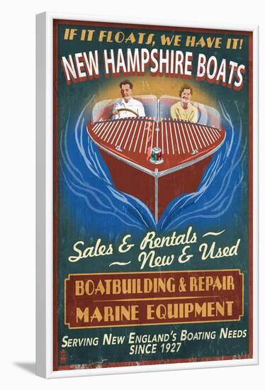 New Hampshire Wooden Boats-Lantern Press-Framed Art Print