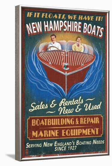 New Hampshire Wooden Boats-Lantern Press-Framed Art Print