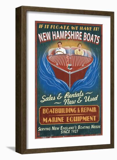 New Hampshire Wooden Boats-Lantern Press-Framed Art Print
