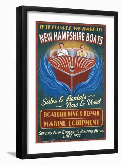 New Hampshire Wooden Boats-Lantern Press-Framed Art Print