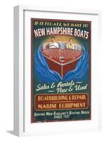New Hampshire Wooden Boats-Lantern Press-Framed Art Print