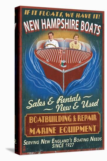 New Hampshire Wooden Boats-Lantern Press-Stretched Canvas