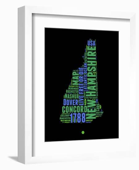 New Hampshire Word Cloud 1-NaxArt-Framed Art Print