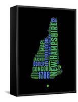 New Hampshire Word Cloud 1-NaxArt-Framed Stretched Canvas