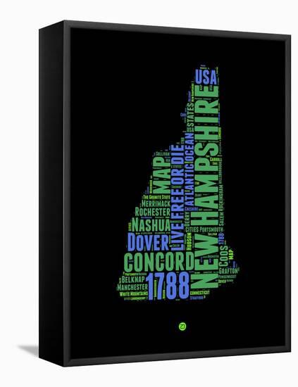 New Hampshire Word Cloud 1-NaxArt-Framed Stretched Canvas