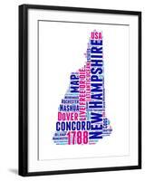 New Hampshire Word Cloud Map-NaxArt-Framed Art Print