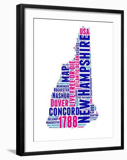 New Hampshire Word Cloud Map-NaxArt-Framed Art Print