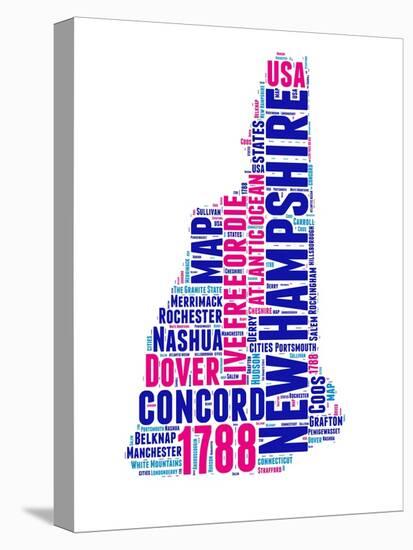 New Hampshire Word Cloud Map-NaxArt-Stretched Canvas