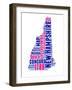 New Hampshire Word Cloud Map-NaxArt-Framed Art Print