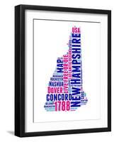 New Hampshire Word Cloud Map-NaxArt-Framed Art Print