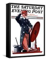 "New Hat for Uncle Sam," Saturday Evening Post Cover, May 12, 1923-Elbert Mcgran Jackson-Framed Stretched Canvas