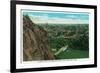 New Haven, Connecticut, Aerial View of the City from East Rock Cliffs-Lantern Press-Framed Premium Giclee Print