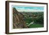 New Haven, Connecticut, Aerial View of the City from East Rock Cliffs-Lantern Press-Framed Art Print