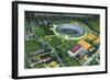 New Haven, Connecticut - Aerial View of the Yale Bowl-Lantern Press-Framed Art Print