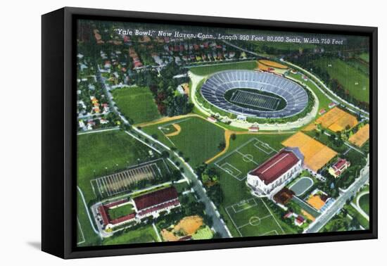 New Haven, Connecticut - Aerial View of the Yale Bowl-Lantern Press-Framed Stretched Canvas