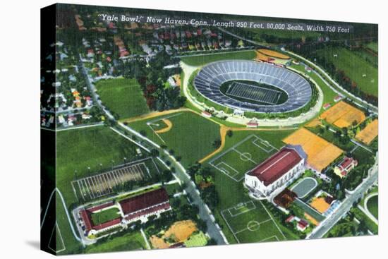 New Haven, Connecticut - Aerial View of the Yale Bowl-Lantern Press-Stretched Canvas