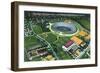 New Haven, Connecticut - Aerial View of the Yale Bowl-Lantern Press-Framed Art Print