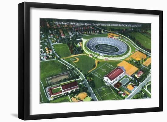 New Haven, Connecticut - Aerial View of the Yale Bowl-Lantern Press-Framed Art Print