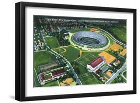 New Haven, Connecticut - Aerial View of the Yale Bowl-Lantern Press-Framed Art Print