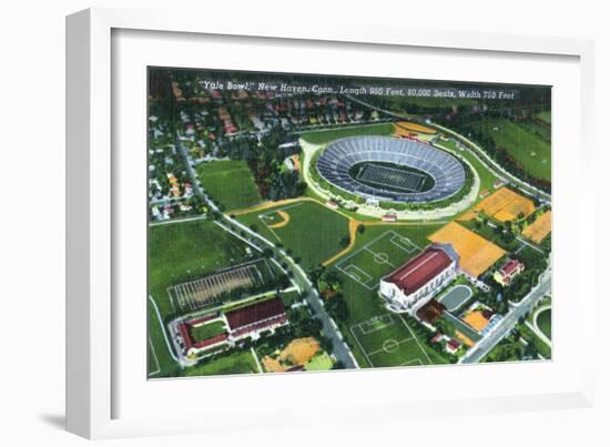 New Haven, Connecticut - Aerial View of the Yale Bowl-Lantern Press-Framed Art Print