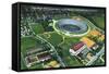 New Haven, Connecticut - Aerial View of the Yale Bowl-Lantern Press-Framed Stretched Canvas