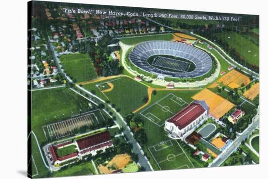 New Haven, Connecticut - Aerial View of the Yale Bowl-Lantern Press-Stretched Canvas