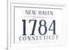 New Haven, Connecticut - Established Date (Blue)-Lantern Press-Framed Premium Giclee Print