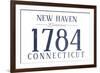 New Haven, Connecticut - Established Date (Blue)-Lantern Press-Framed Premium Giclee Print