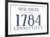 New Haven, Connecticut - Established Date (Blue)-Lantern Press-Framed Premium Giclee Print