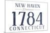 New Haven, Connecticut - Established Date (Blue)-Lantern Press-Mounted Premium Giclee Print